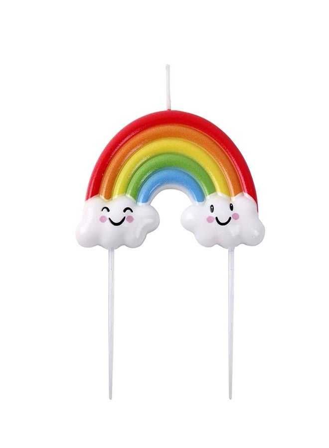 Aprildecember Cute Birthday Candle, Rainbow Cake Topper Cake Decoration Candle - Image 1
